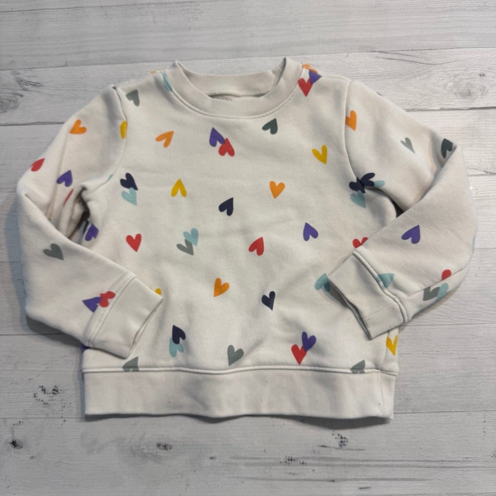 Primary kids white rainbow heart sweatshirt‎ size 4